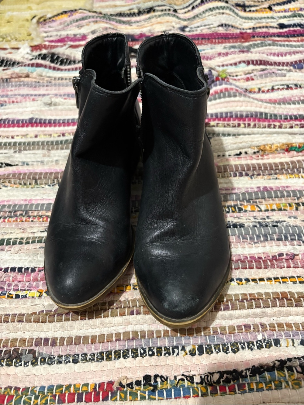 Lucky Brand Black Leather Ankle Booties